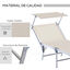 Outsunny Tumbona Plegable y Reclinable de Aluminio con Toldo Incorporado para Piscina Jardín Terraza Exterior Carga 120 kg 169x72x50/70 cm Beige, , large indicador imagen numero 5