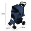 Cochecito Azul Plegable para Mascotas con Cubierta lluvia Carrito Perros Gatos, , large indicador imagen numero 5