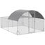 PawHut Gallinero Exterior Grande 380x280x195 cm Jaula para 10-12 Gallinas de Acero Galvanizado con 2 Pisos Cubierta de Tejado Puerta Corral para Pollos Conejos Patos Plata, , large indicador imagen numero 1