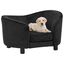 Vidaxl sofá felpa negro para perros, , large indicador imagen numero 1