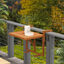 Outsunny Mesa Colgante de Balcón Mesa para Balcón Plegable de Madera con Altura Ajustable en 4 Niveles Carga 20 kg para Terraza 68x65x40,5-55 cm Madera Natural, , large indicador imagen numero 2
