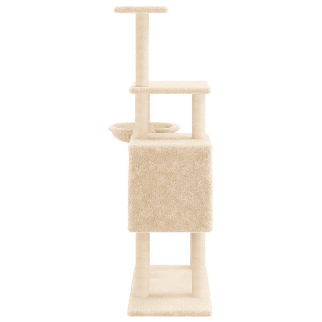 vidaXL Rascador para gatos con postes de sisal crema 131 cm, , large Imagen numero 4