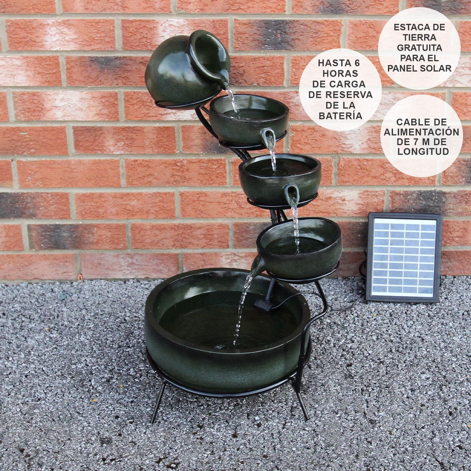 Fuente de Agua Bebedero para Gatos con Energ&iacute;a Solar - Verde, , large Imagen numero 5