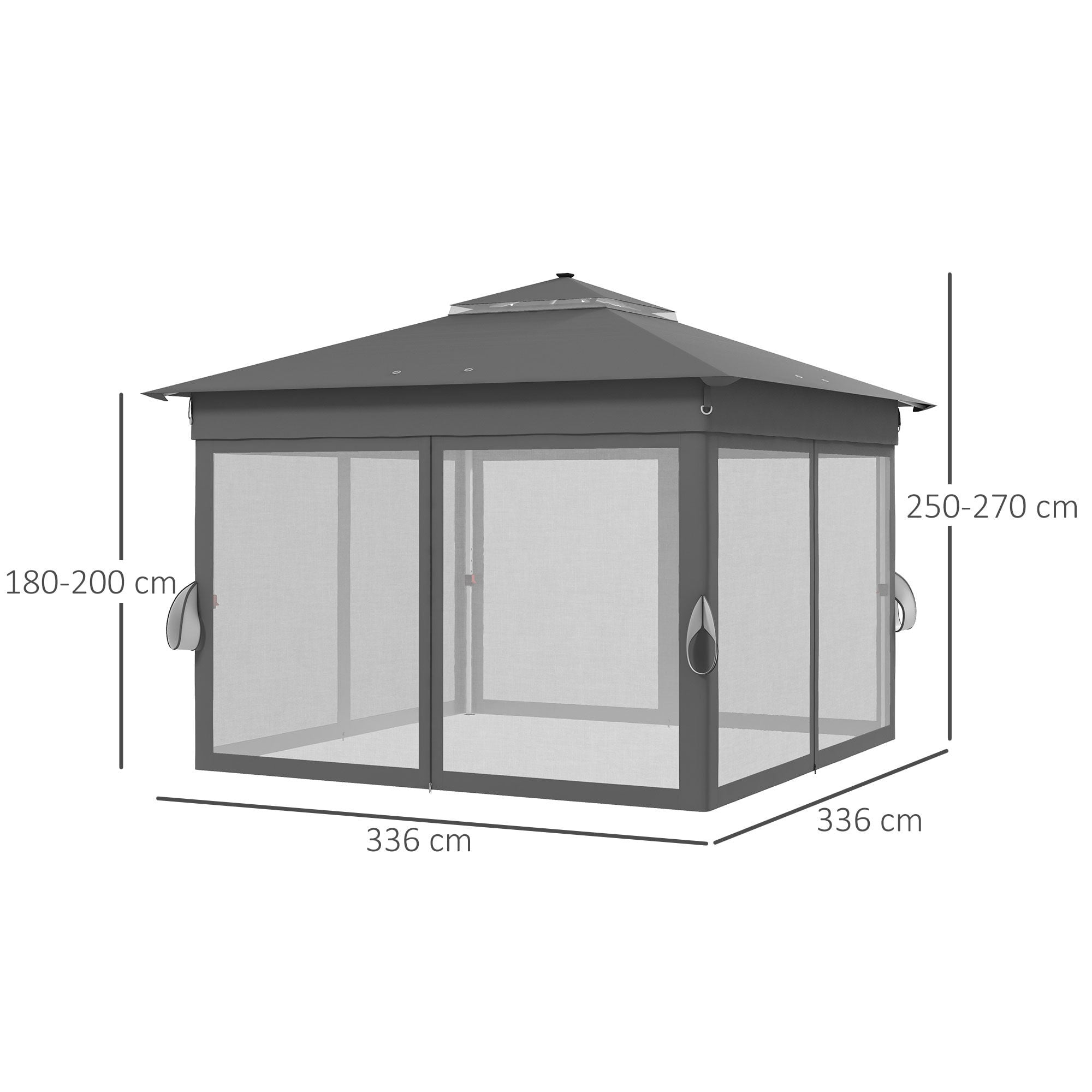 Outsunny Carpa Plegable Gris, , large Imagen numero 3