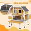PawHut Casa para Gatos de Madera 78x82x93 cm Caseta para Gatos de 2 Niveles Refugio para Gatos con Techo Asfáltico Terraza y Plataforma de Salto Natural, , large indicador imagen numero 4