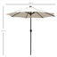 Outsunny Sombrilla de Jardín Ø268x238 cm Parasol de Terraza con 24 Luces LED Solar Mecanismo de Inclinación Manivela y Poste Desmontable de Metal para Piscina Patio Crema, , large indicador imagen numero 3