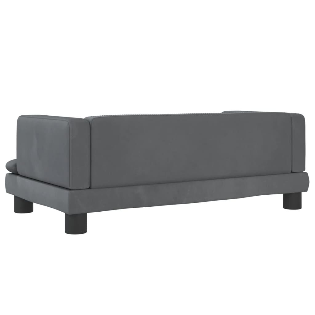 vidaXL Cama para perros de terciopelo gris oscuro 80x45x30 cm, , large Imagen numero 4