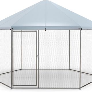 COSTWAY Gallinero Metálico, Jaula en Forma de Torre con Cerradura para animales de granja