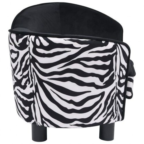 Sof&aacute; con estampado de cebra para perros color Negro, , large Imagen numero 4
