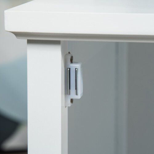 PawHut casa de madera y mueble arenero blanco para gatos, , large Imagen numero 3