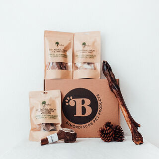 BIMORBOX Wildlife - Pack Snacks y Juguetes Naturales para Perros