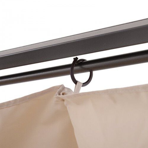 Cenador con techo retráctil para jardín color Beige y Negro thumbnail