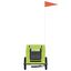 vidaXL Remolque de bicicleta para perros hierro y tela Oxford verde, , large indicador imagen numero 7