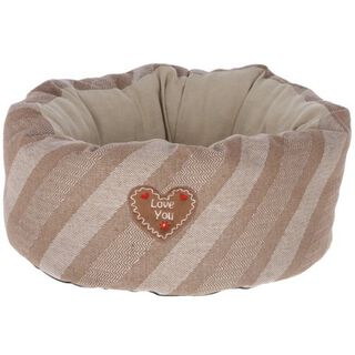 Cama Love you para perros pequeños color Beige