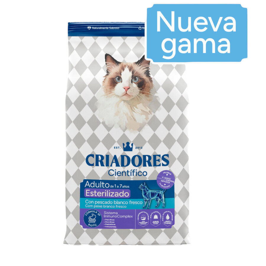2 x 2 kg Criadores Cient&iacute;fico Adulto Esterilizado Pescado Blanco pienso para gatos &iexcl;Pack Ahorro!, , large Imagen numero 1