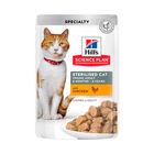 Hill's Young Adult Science Plan Sterilized Pollo sobre para gatos, , large image number null