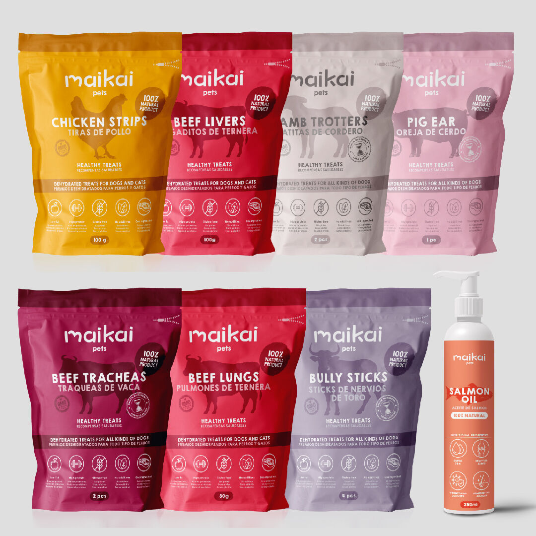 MAIKAI Pack de 7 Chuches para Perros + Aceite de Salm&oacute;n 250 ml, , large Imagen numero 2
