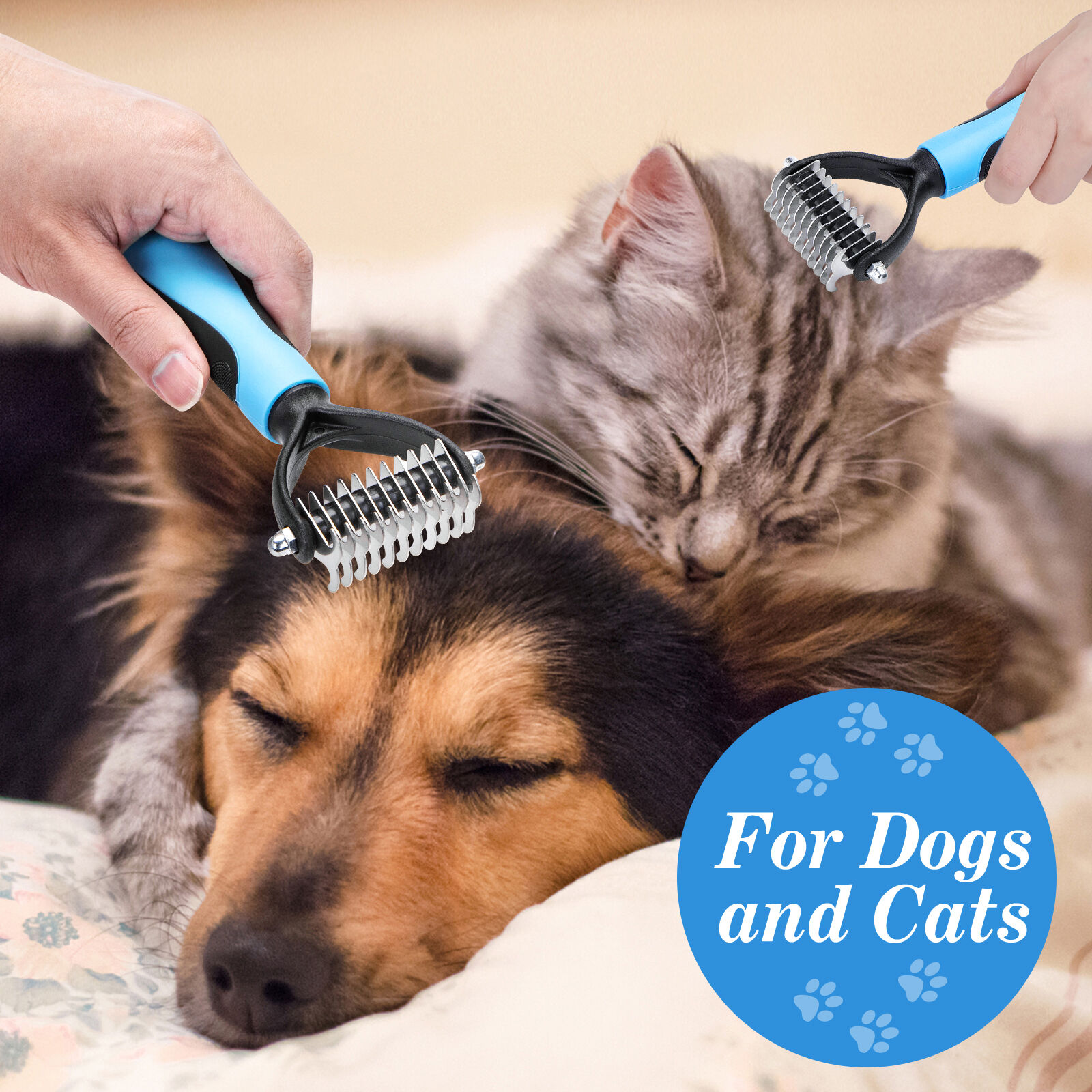 Cepillo Perro de Pelo Largo, Peine Perro Gato, Rastrillo Perro Cepillo Deslanador Perros, Peine y Elimina el subpelo y los enredos, , large Imagen numero 4