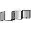 vidaXL Puerta para perros plegable  paneles madera álamo negra, , large indicador imagen numero 4