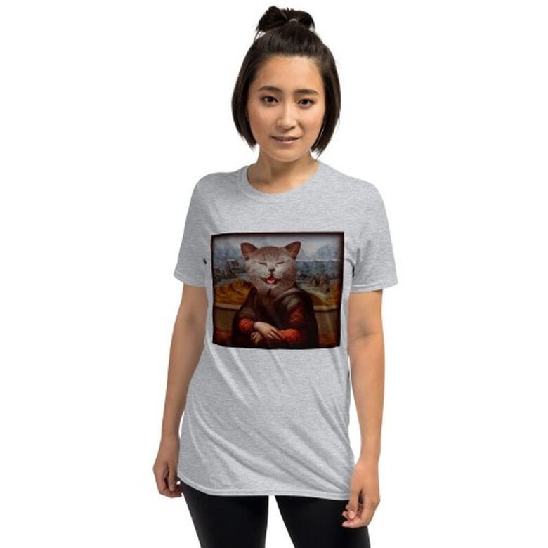 Mascochula camiseta mujer gioconda personalizada con tu mascota gris thumbnail