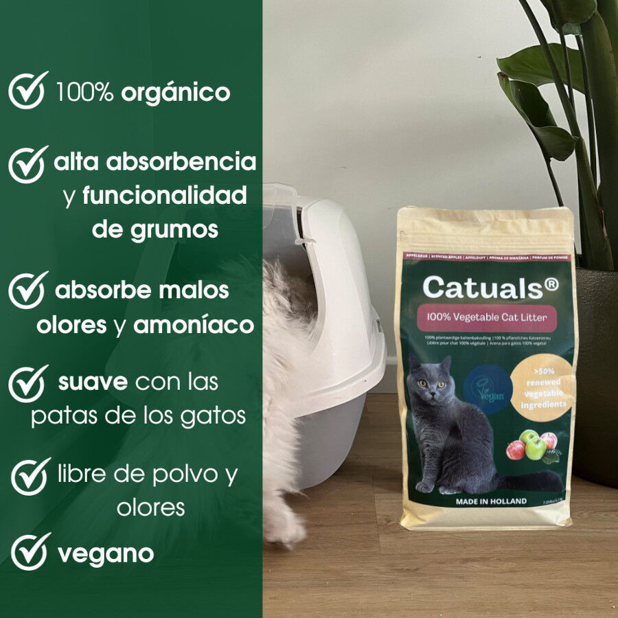 Catuals&reg; Arena Para Gatos 100% Vegetal, , large Imagen numero 2