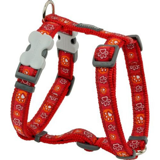 Arnés ajustable con diseño de huellas para perros color Rojo, , large image number null