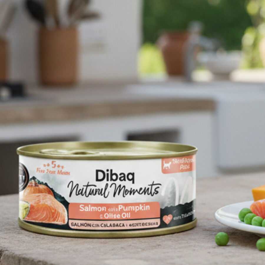 12 Latas x 70 g Dibaq Natural Moments Lata Salm&oacute;n con Calabaza para gatos esterilizados - Pack ahorro, , large Imagen numero 4