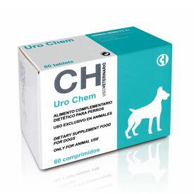 Uro Chem 60 comprimidos suplemento natural con acción diurética y depurativa que apoya la función renal y urinaria de los perros Chemical Ibérica