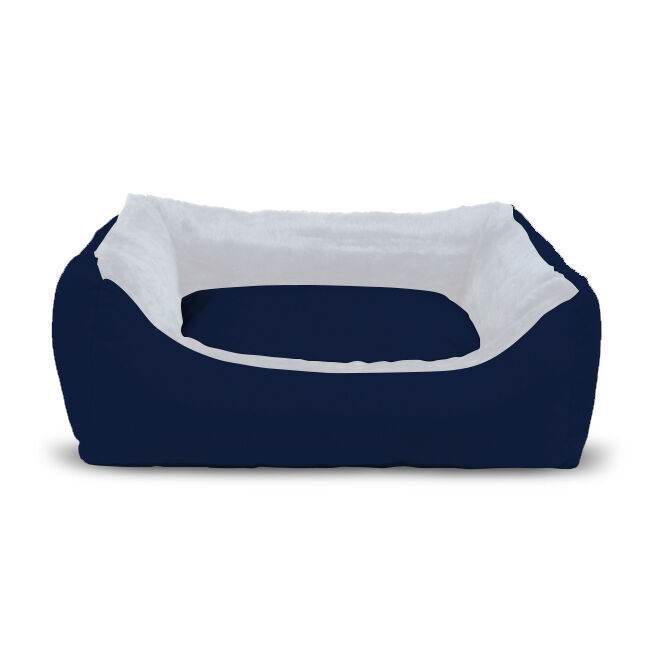 Gauty Cama para Perros y Gatos  Tela Impermeable y pelo - Azul oscuro y blanco, , large Imagen numero 1