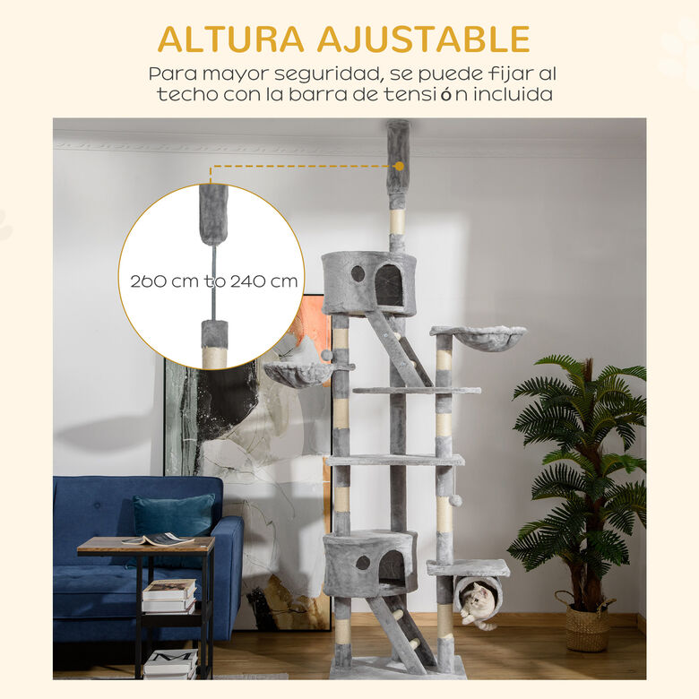 PawHut Árbol Gris Claro para Gatos thumbnail
