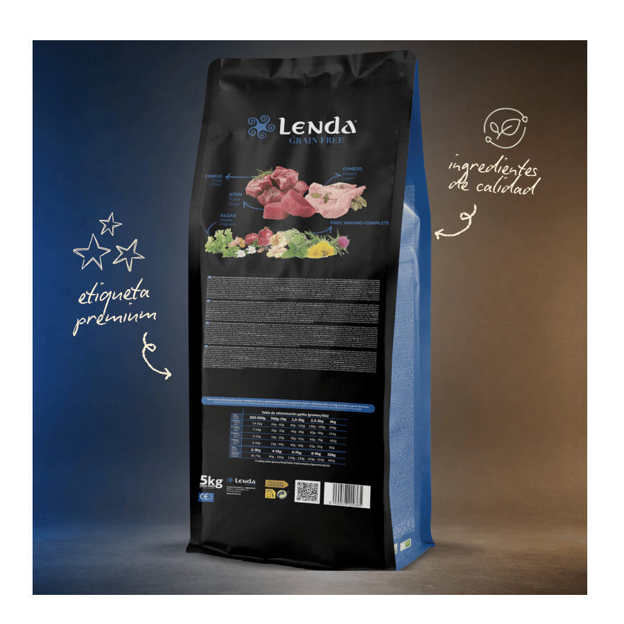 2 Kg Lenda Grain Free Conejo, Cerdo y At&uacute;n Kitten pienso para gatos, , large Imagen numero 3