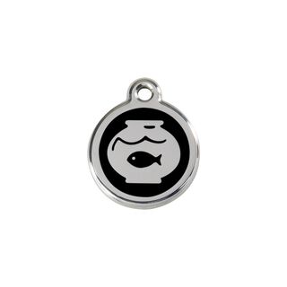 Red Dingo Placa identificativa Acero Inoxidable Esmalte Pecera Negro para gatos