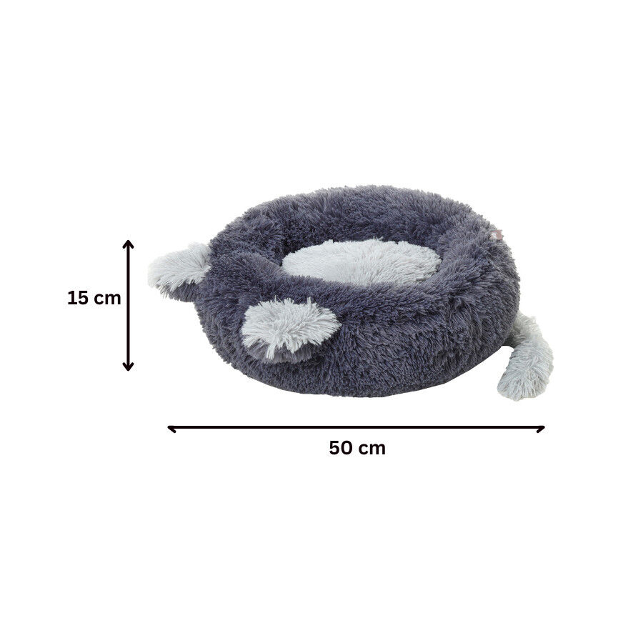 Leeby Cama Donut con Oreja y Cola Gris para gatos, , large Imagen numero 4
