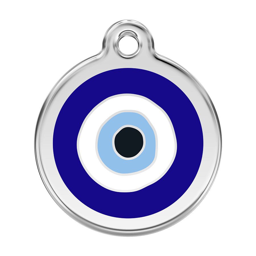 Placa identificativa Acero Inoxidable Esmalte Mal de Ojo Azul para perros, , large Imagen numero 1