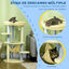 PawHut &Aacute;rbol Rascador para Gatos Mediano 110 cm Torre para Gatos Centro de Actividades para Gatitos con Hamaca Poste de Sisal y Bola Colgante &Oslash;58x110 cm Amarillo y Azul, , large indicador imagen numero 5