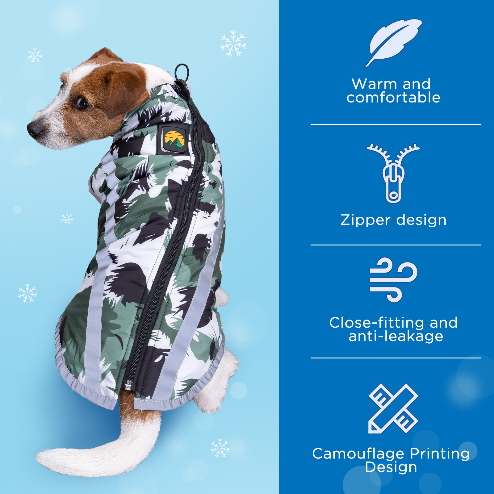 Nobleza - Abrigo para Perros, Chaqueta de Invierno para Mascotas, Ropa C&aacute;lida para Perros con Seguridad Reflectantes Tiras, Ultraligero, Resistente al Viento, Impermeable (S), , large Imagen numero 4