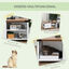 PawHut Mueble Arenero para Gatos Casa para Gatos de Madera 2 en 1 con Armario de Almacenaje Puerta Corredera y Estante Interior 109x51x52 cm Blanco, , large indicador imagen numero 4