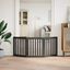vidaXL Puerta para perros plegable 3 paneles madera álamo negra 150 cm, , large indicador imagen numero 3