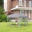 PawHut Perrera de Exterior Hexagonal Jaula para Perros con Puerta Marco de Acero Galvanizado y Toldo Impermeable y Anti-UV 210x185x150 cm Plata, , large indicador imagen numero 2