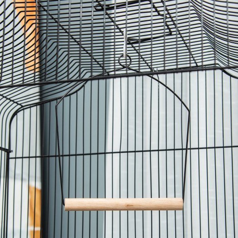 PawHut jaula de metal con perchas de madera para pájaros, , large image number null