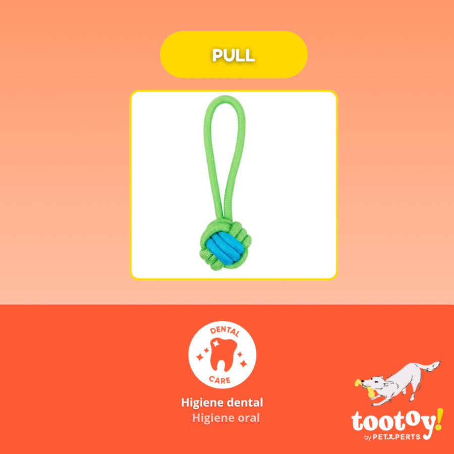 Tootoy! Mordedor de Cuerda con Pelota Verde para perros, , large Imagen numero 3