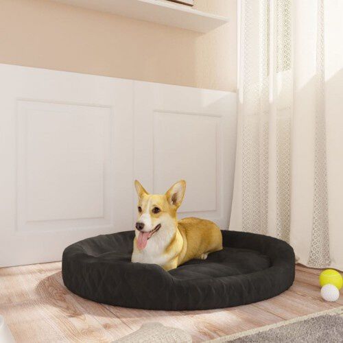 Vidaxl cama redonda acolchada negra para perros, , large Imagen numero 2