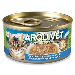 Comida húmeda Arquivet para gatos sabor atún blanco y espadín