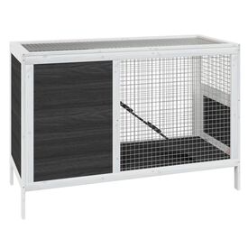 VidaXL Conejera Blanca y Gris para Conejos