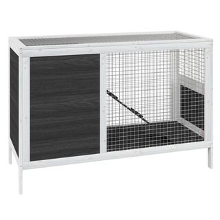 VidaXL Conejera Blanca y Gris para Conejos