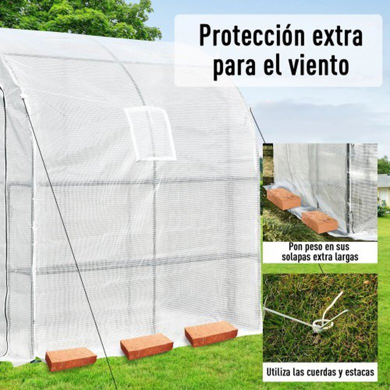 Invernadero Outsunny con estantes para pared color Blanco, , large image number null