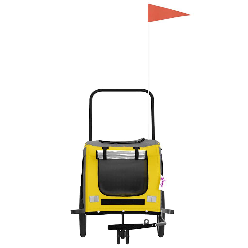 vidaXL Remolque de Bicicleta Mascotas Carrito para Bici Hierro Tela Oxford, , large Imagen numero 5