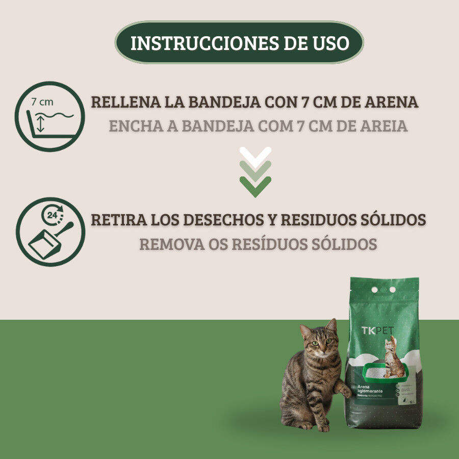 2 x 10 L TK-Pet Arena Aglomerante de Bentonita y Pino para Gatos &iexcl;Pack ahorro!, , large Imagen numero 4
