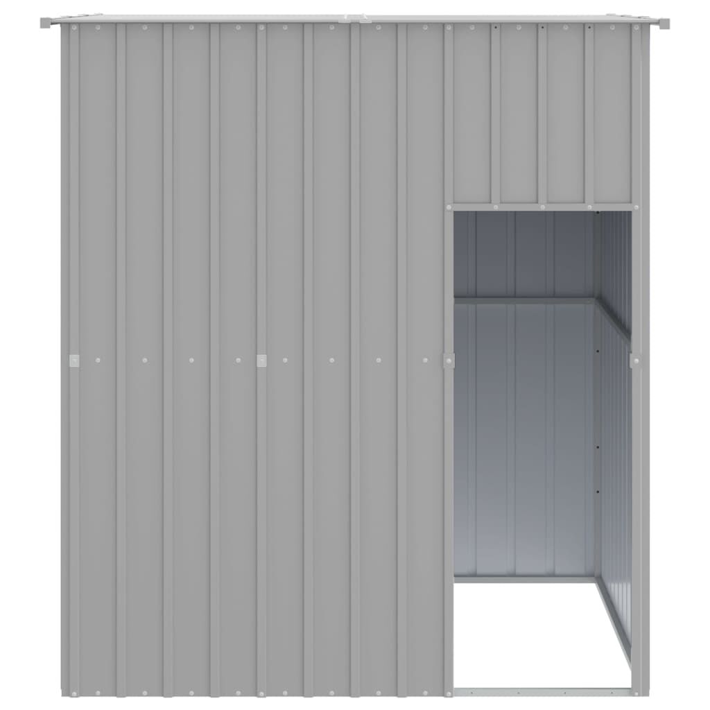 vidaXL Caseta perros tejado acero galvanizado gris claro 165x153x181cm, , large Imagen numero 2