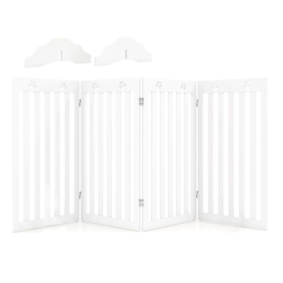 Costway Puerta Cerca Barrera de Seguridad Plegable Blanco para perros thumbnail